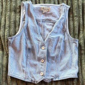 Madewell Sky Blue Denim Buttoned Vest